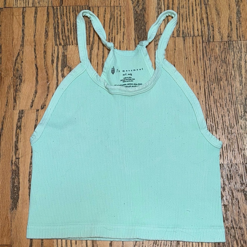FP MOVEMENTS BY FREE PEOPLE Happiness Runs Crop Top Tank Pistachio Green M/L